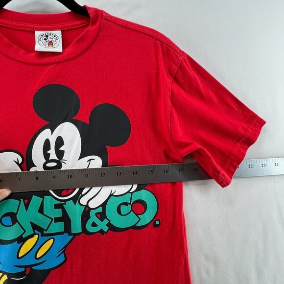 Disney Mickey Mouse & Co T-Shirt S Mickey Mouse Graphic Print Crew Neck Red - Picture 5 of 7